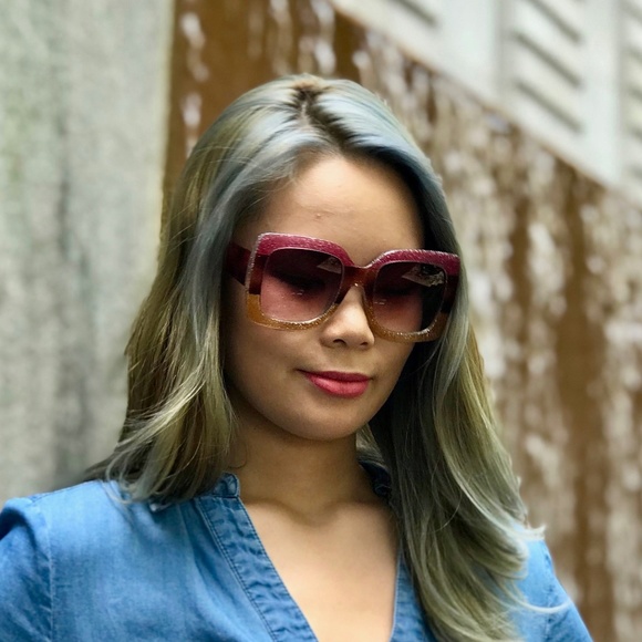 🆑 Square Sunglasses in Yellow and Pink - Picture 2 of 8